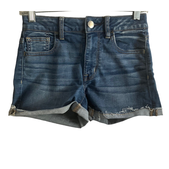 American Eagle Outfitters Pants - American Eagle Short Shorts Womens 0 Dark Wash Stretch